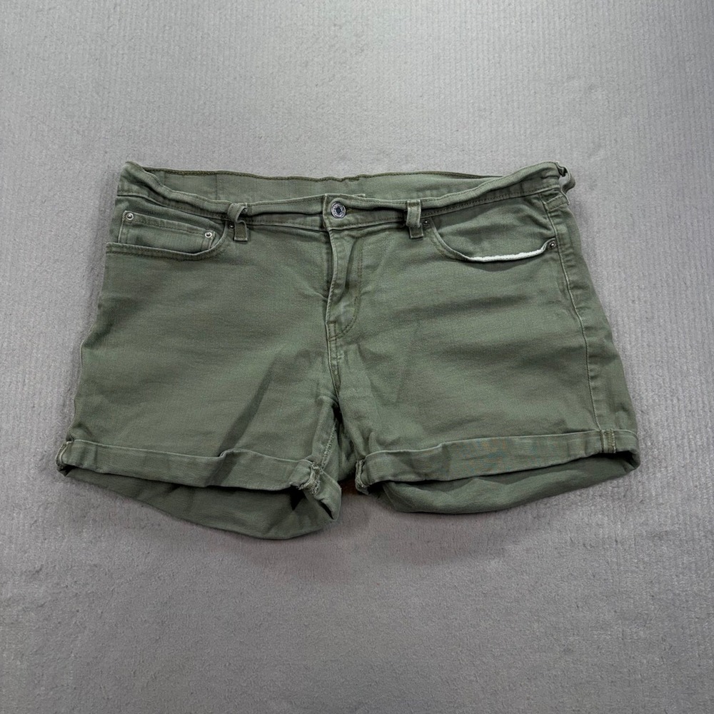 Levi's‎ Denim Shorts Womens 32 Olive Green Cuffed Mid Rise Stretch 17894-0029